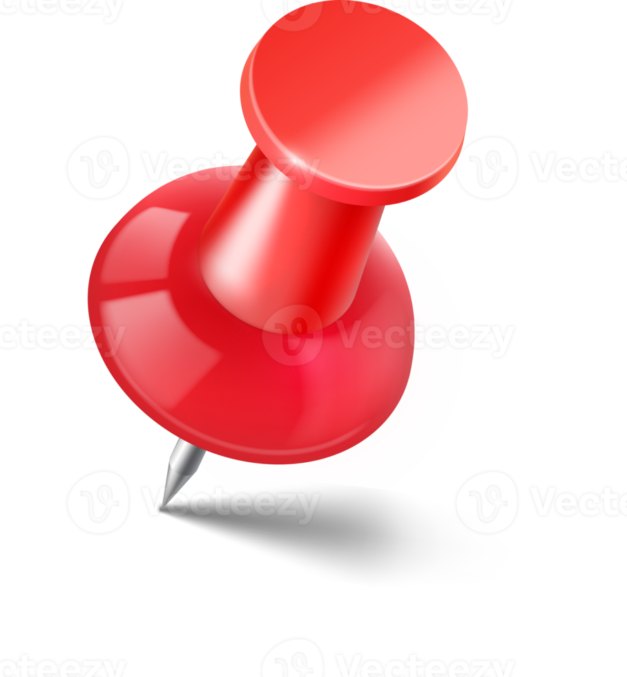 Glossy red push pin 11421138 PNG