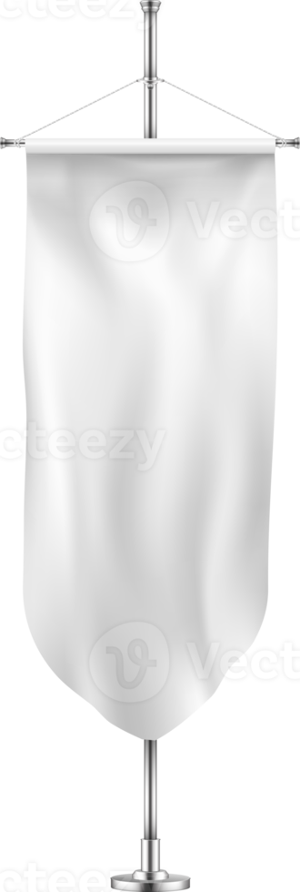 Vertical banner hanging on a metal flagpole png