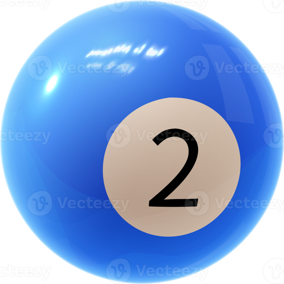 blue billiard ball number two png