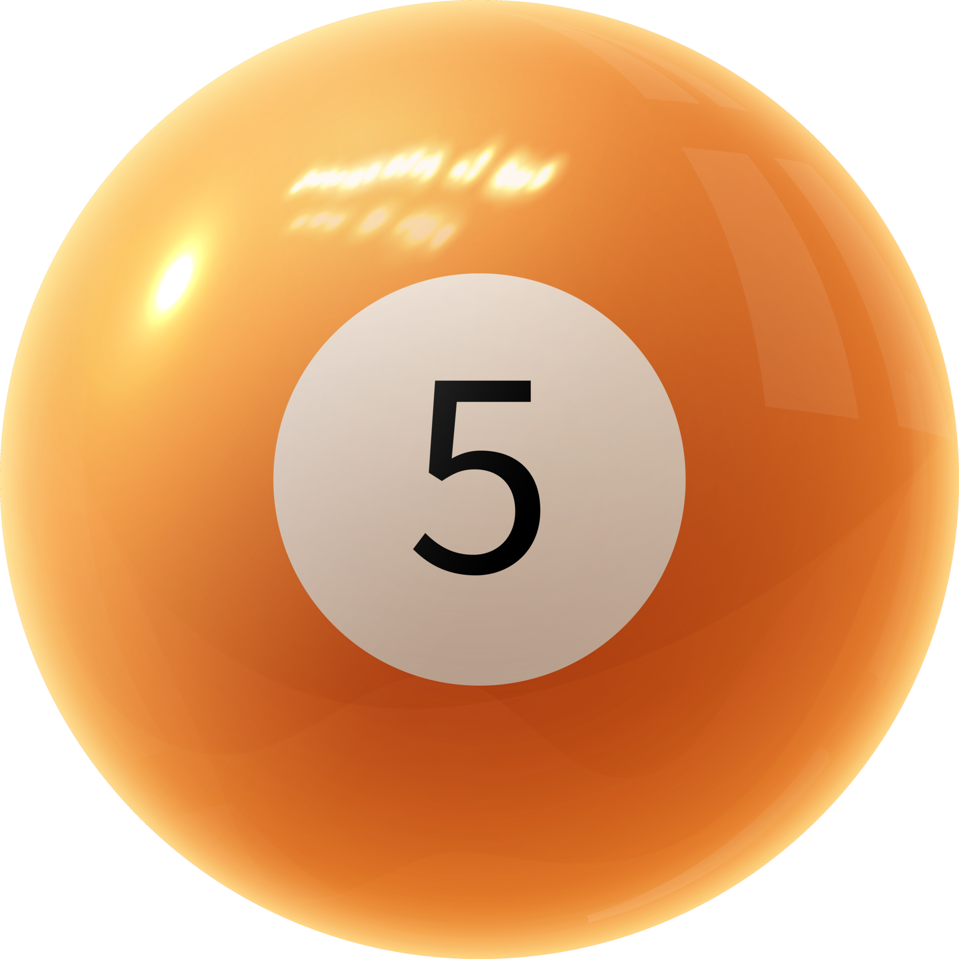 orange billiard ball number five 11421161 PNG