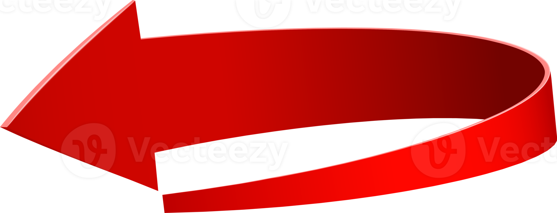 3D realistic red  twisted  arrow png