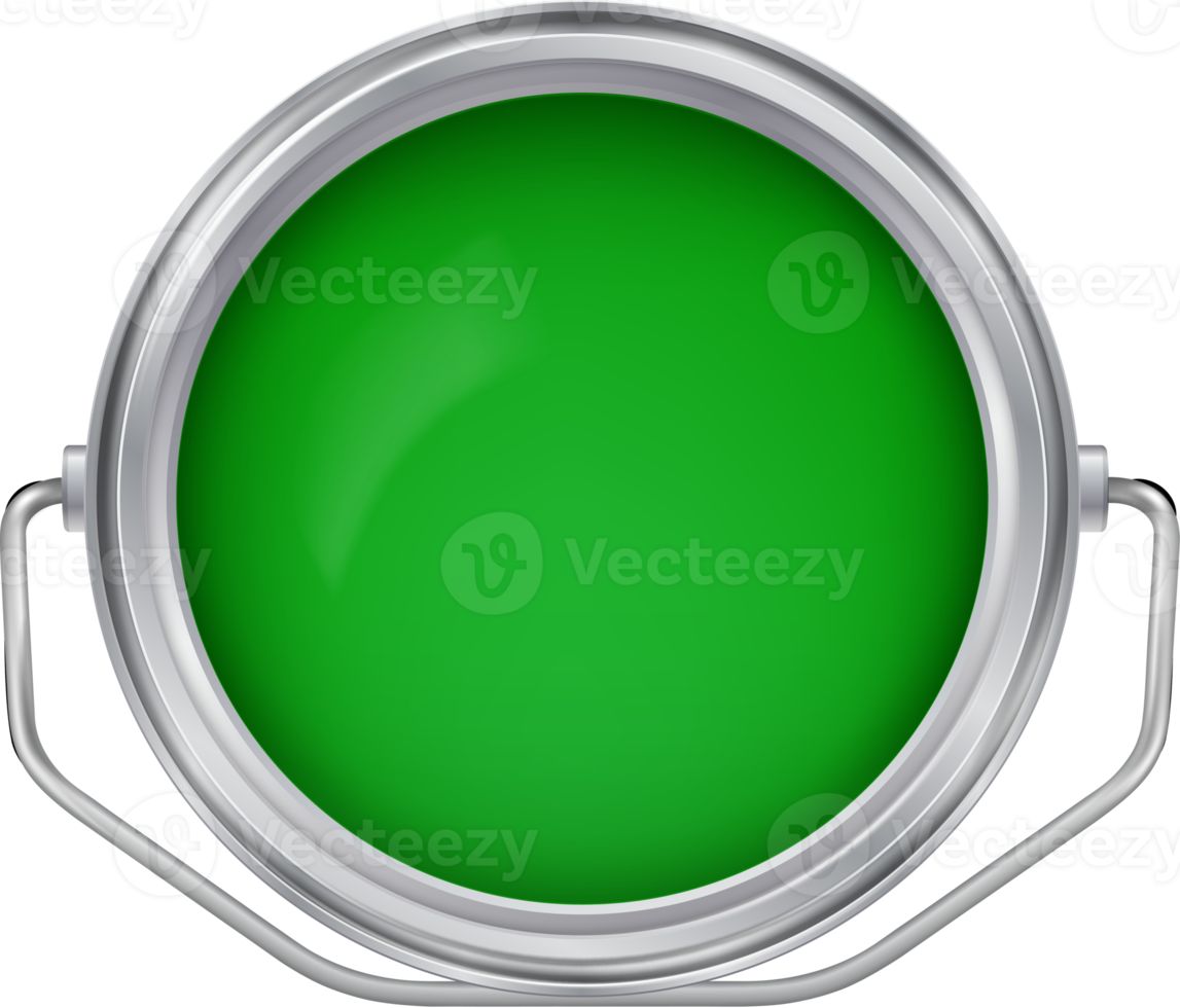 Open  can with  green  paint png