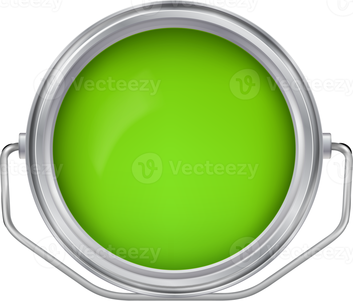 Open  can with  light green paint png