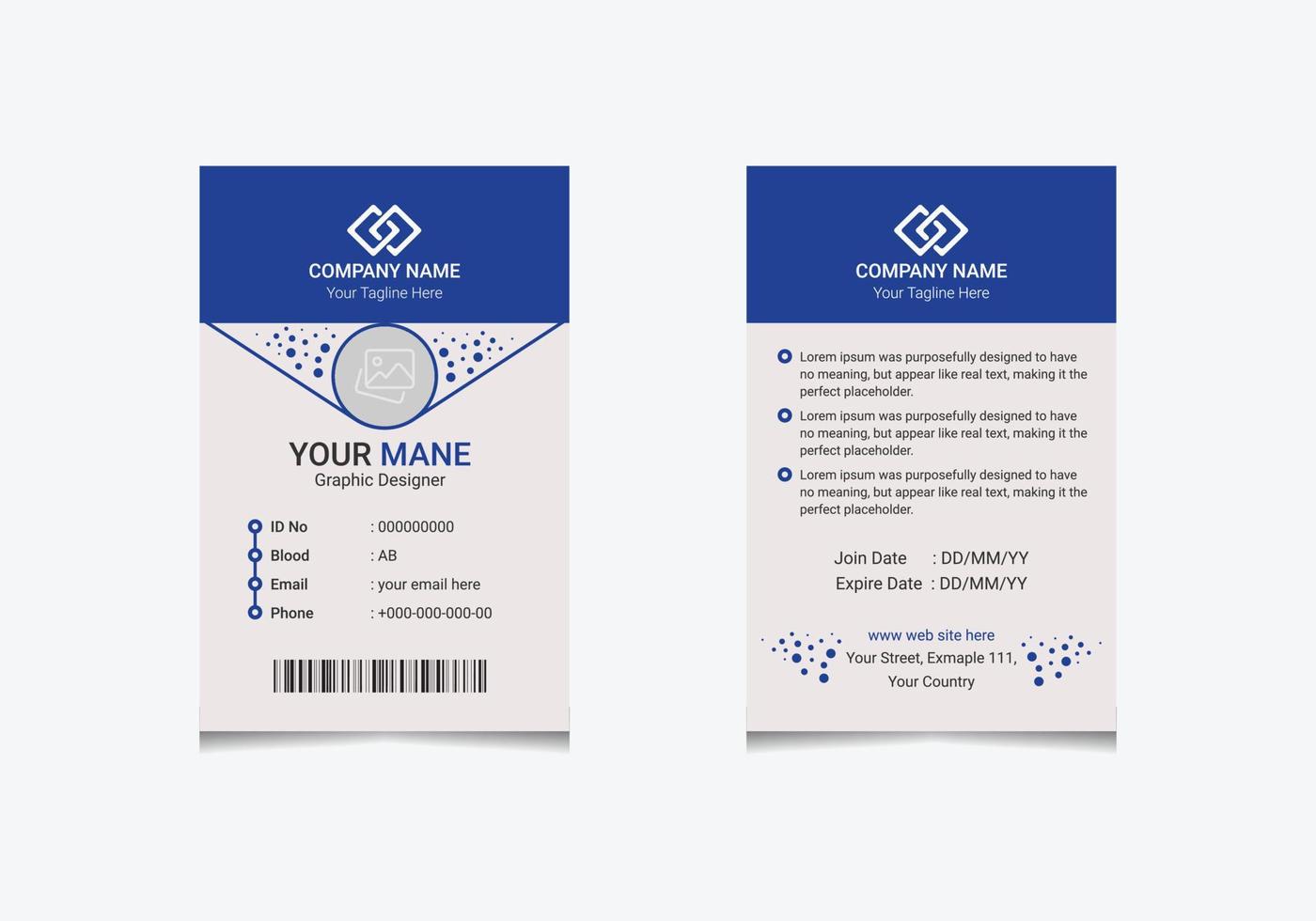 Unique and modern official id card template vector