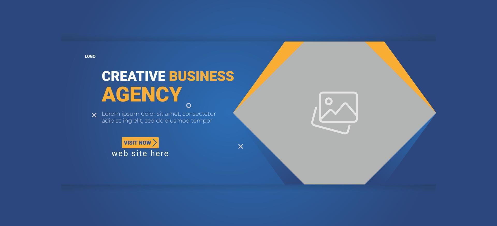 Creative business agency social media facebook cover design template, corporate banner, header, web banner template, business webinar banner vector
