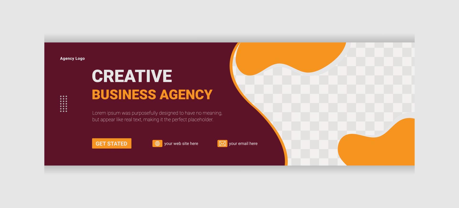 Flat design minimal marketing agency social media header or cover design and web banner template vector