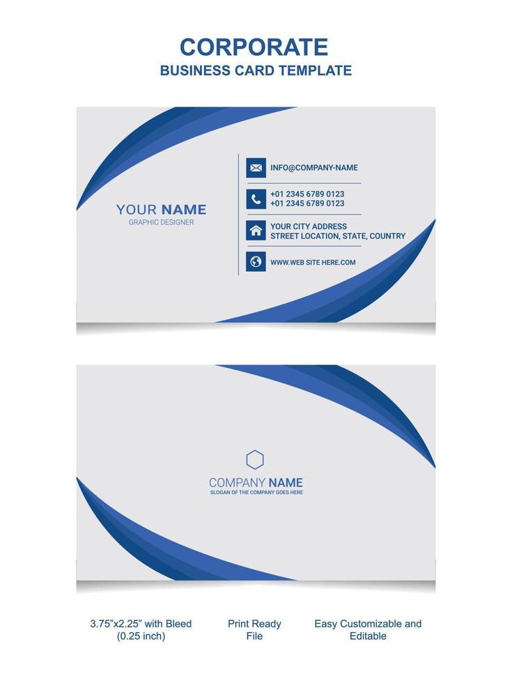 Corporate business card design template vector