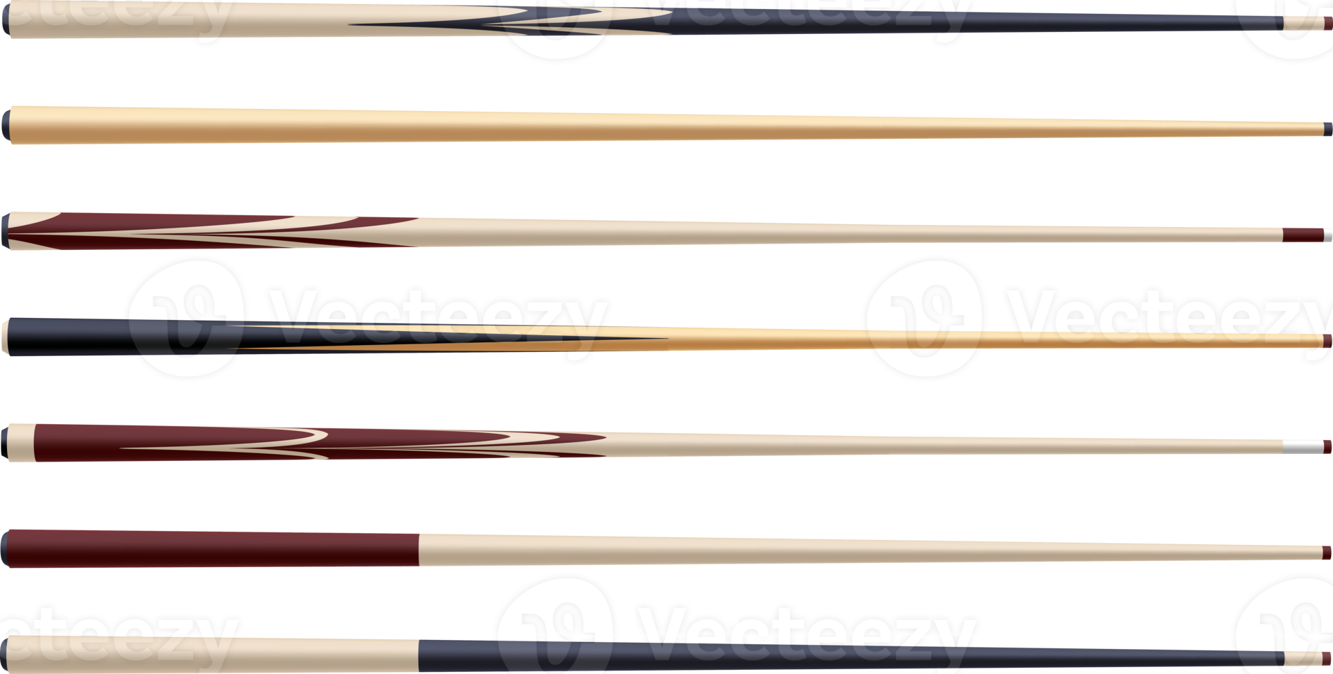 wooden billiard cues png