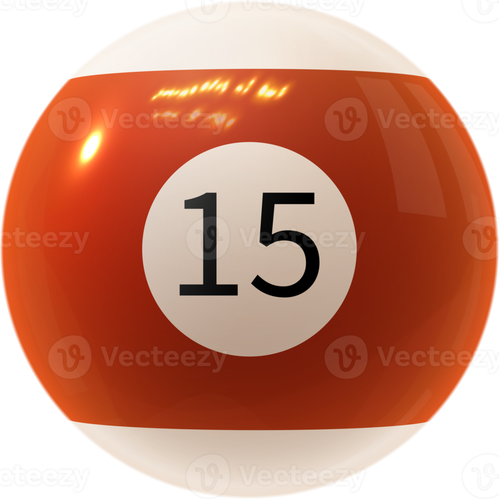 brown billiard ball fifteen png