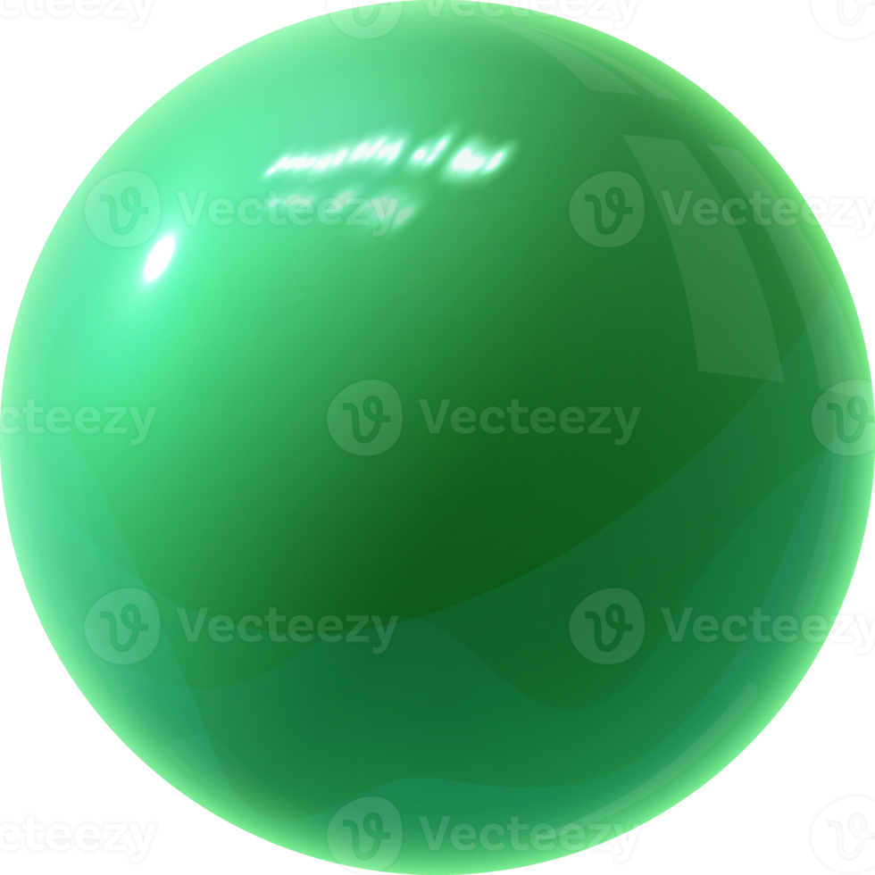 Green glossy ball png