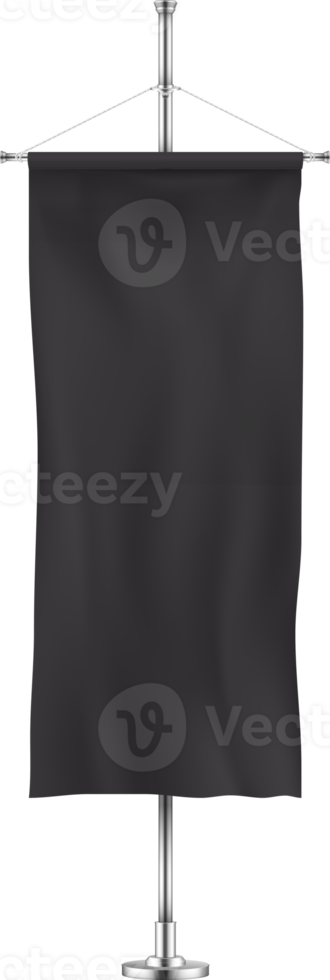 Black vertically hanging banner png