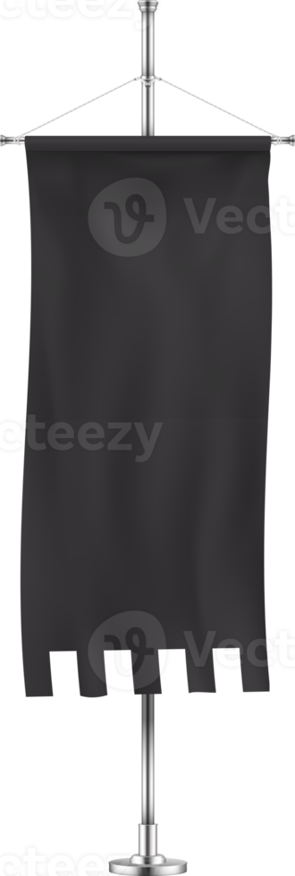 Black vertically hanging banner png