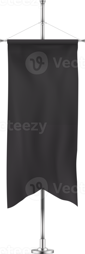 Black vertically hanging banner png