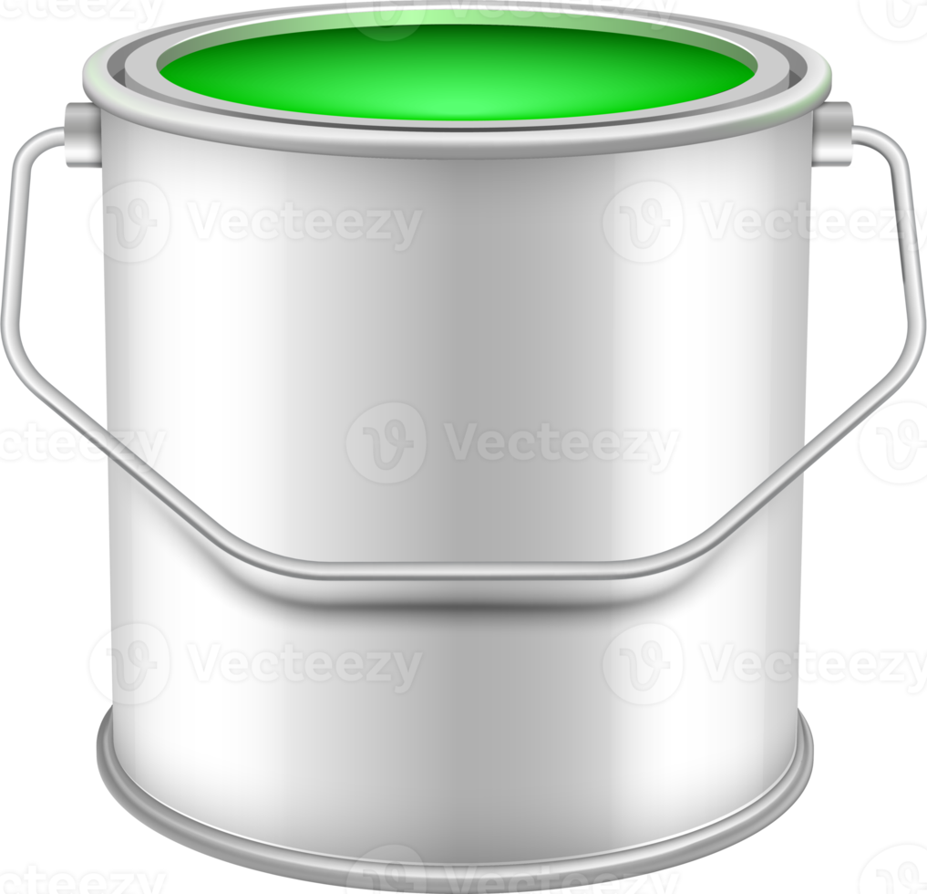 opened  can with green wall paint png