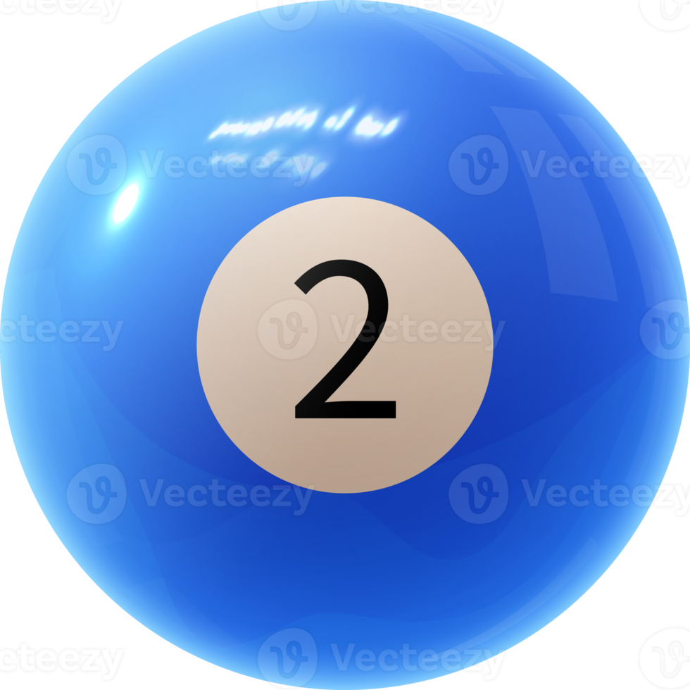 blue billiard ball number two png