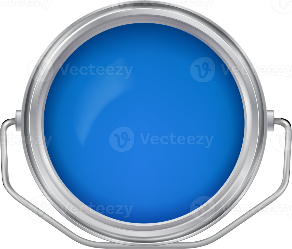 Open  can with blue  paint png