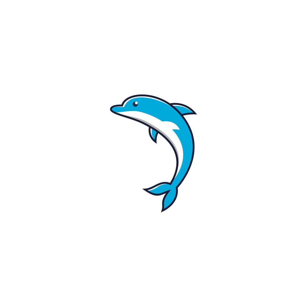 Dolphin vector logo design, simple vector stock