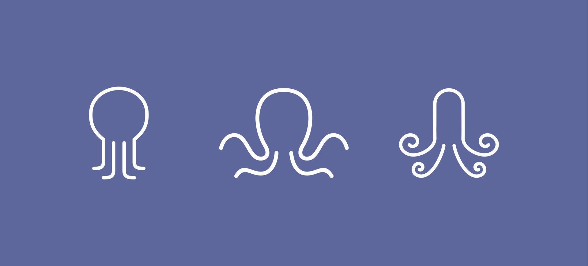 Octopus line art vector 3 style line art octopus