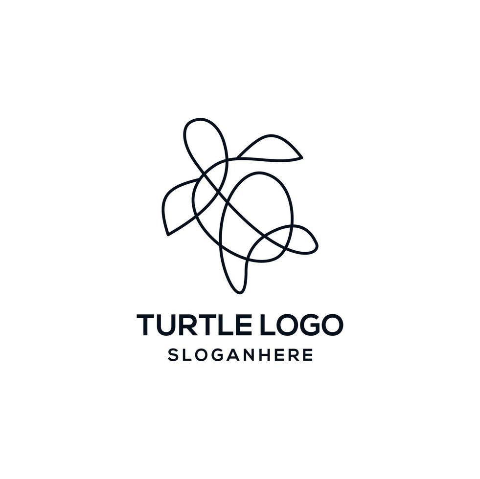Turtle logo simple line art vector design