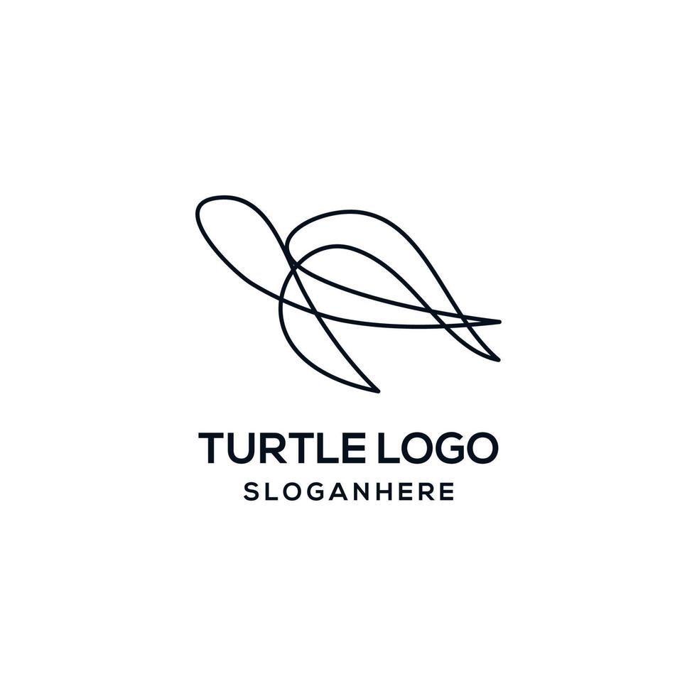 Turtle logo simple line art vector design