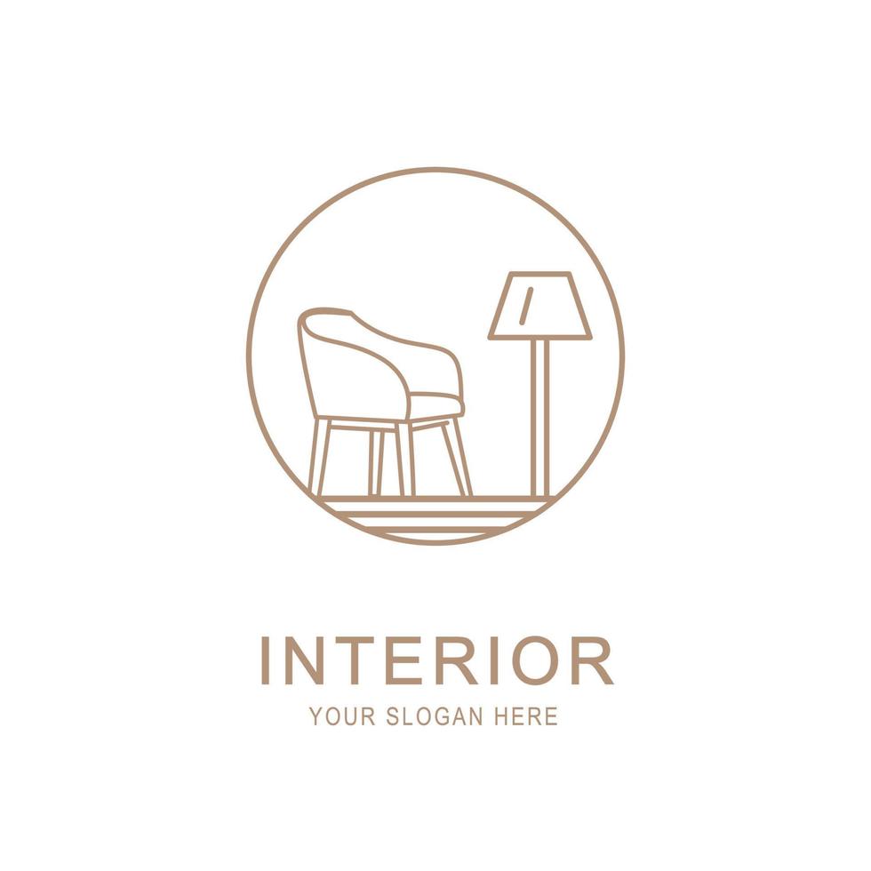 silla muebles interior logo aislado monoline estilo diseño vector