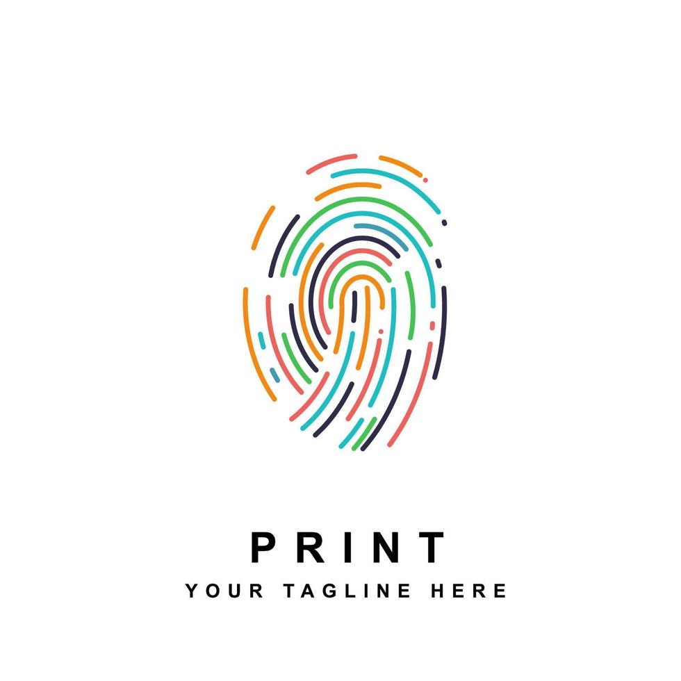 Fingerprint logo,fingerprint scan logo for business card identity.Vector logo and icon design vector