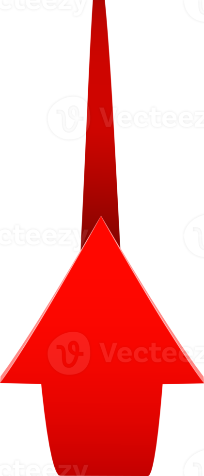 3D realistic red  twisted  arrow png