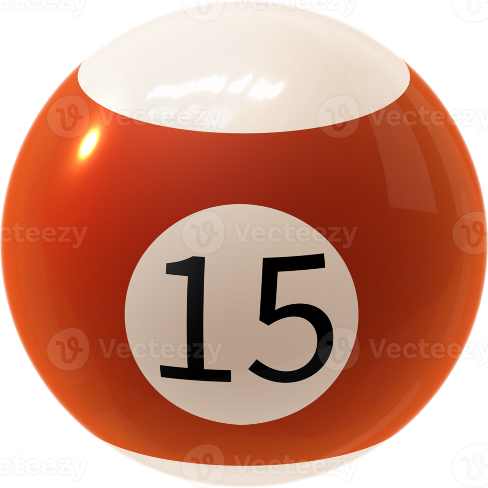 brown billiard ball fifteen png