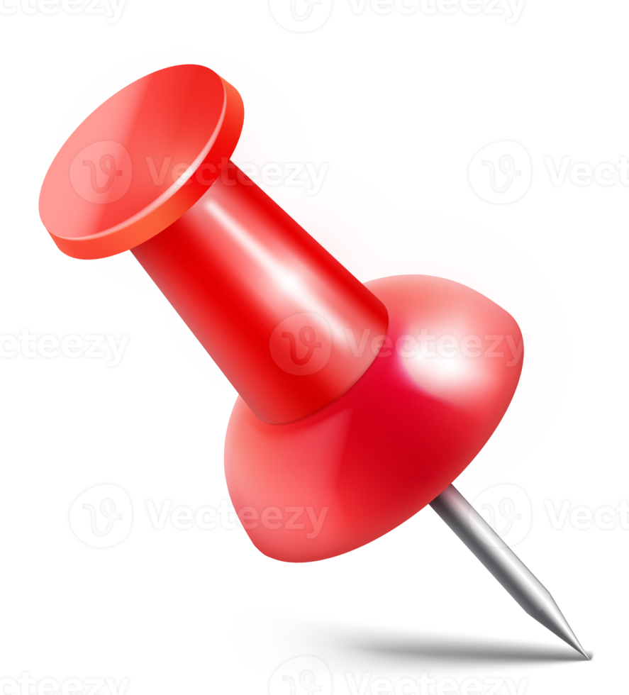 Glossy red push pin png