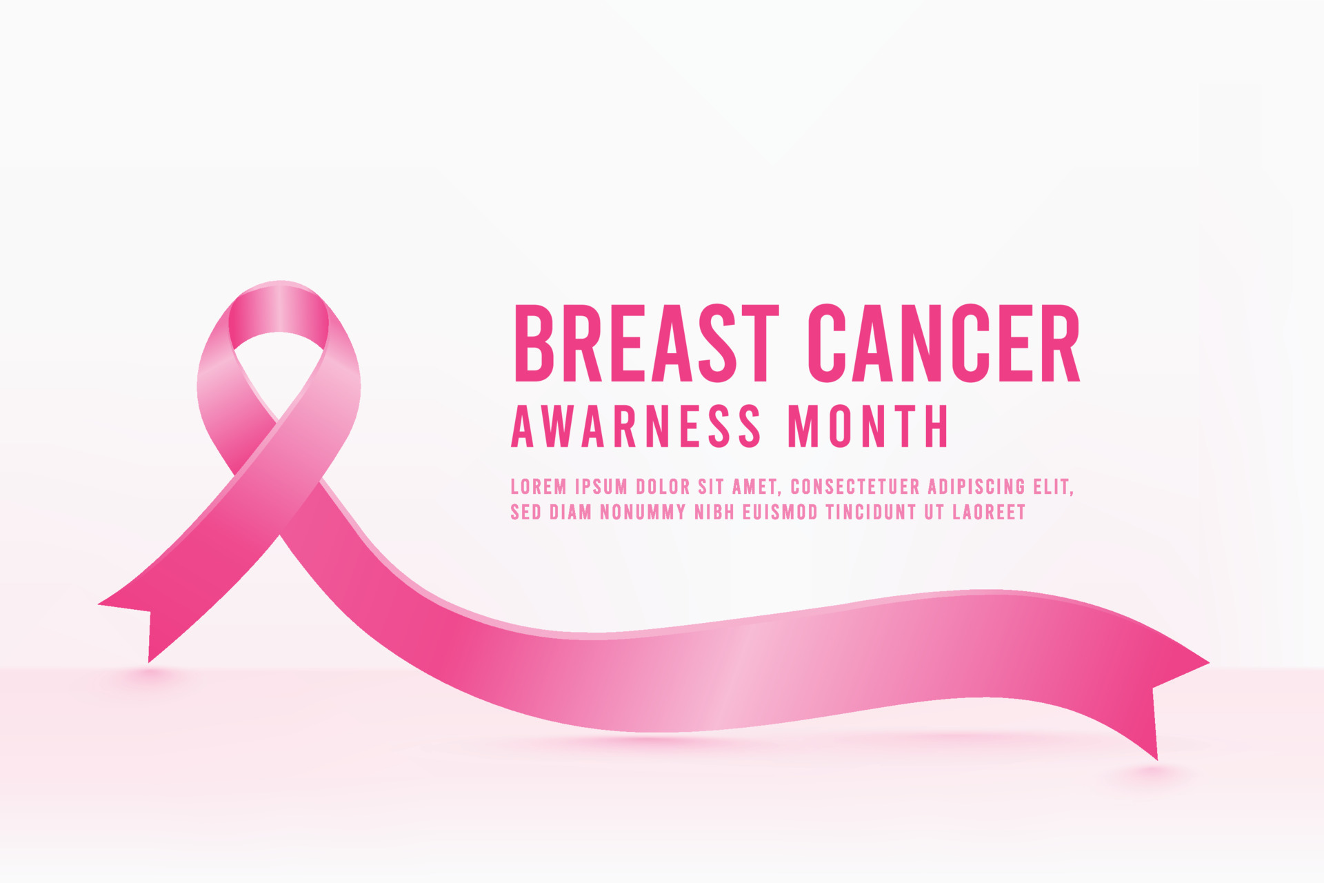 Breast cancer awareness month background design with realistic pink ...