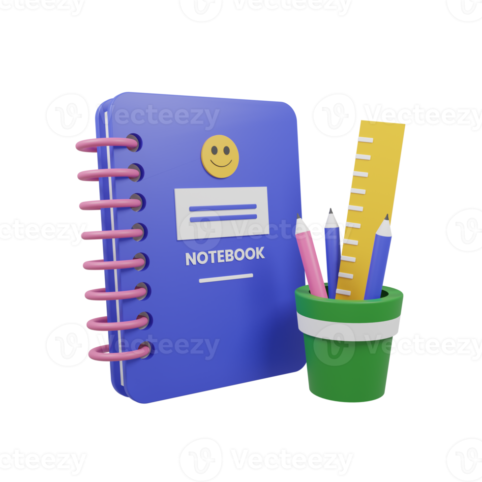 Notebook 3D Icon Illustration png