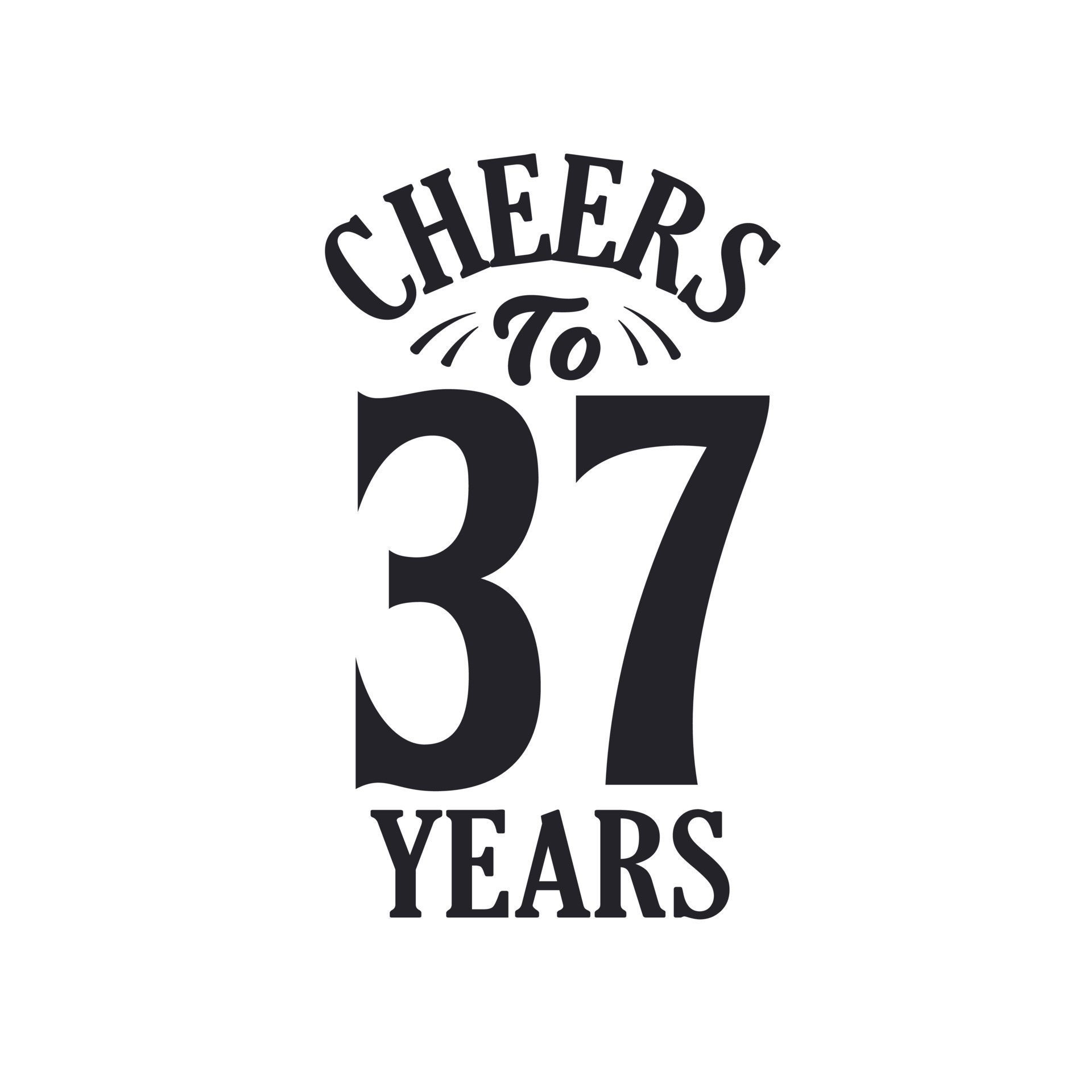 37 years vintage birthday celebration, Cheers to 37 years 11421673 Vector  Art at Vecteezy