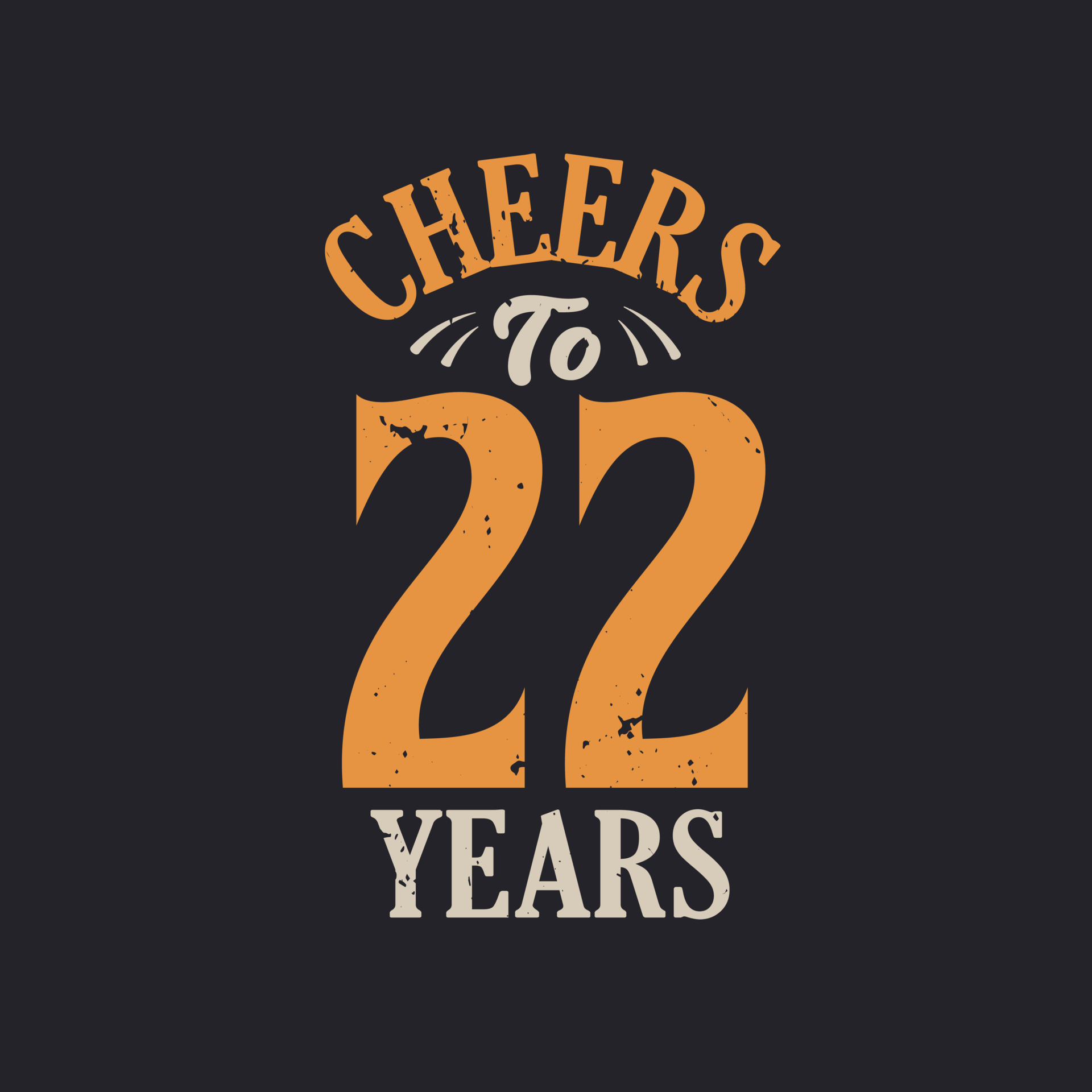 Cheers to 22 years, 22nd birthday celebration 11421676 Vector Art at Vecteezy