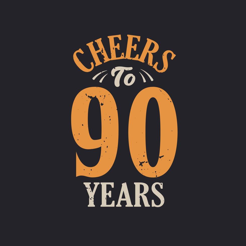 saludos a los 90 años, celebración del 90 cumpleaños vector