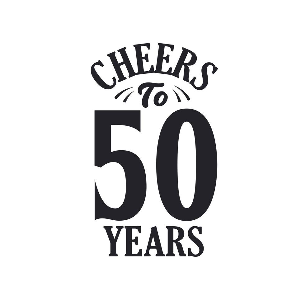 Celebración de cumpleaños vintage de 50 años, saludos a los 50 años. vector
