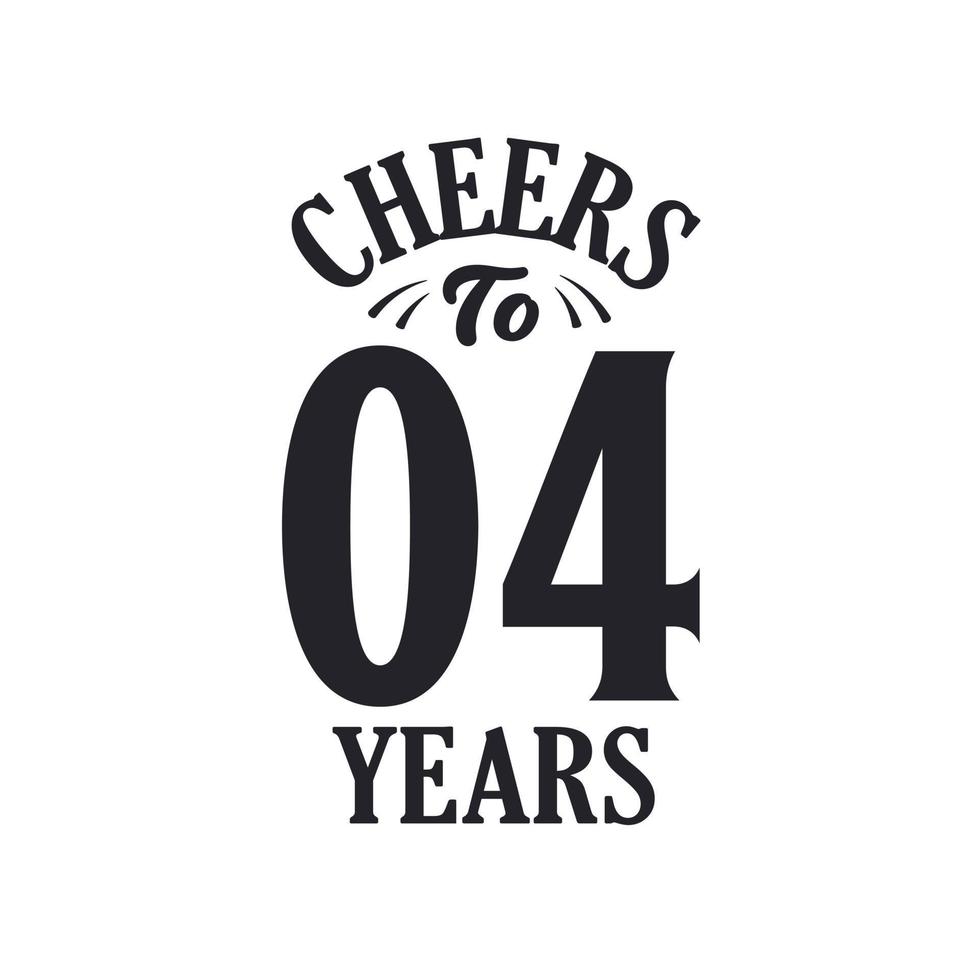 4 years vintage birthday celebration, Cheers to 4 years vector