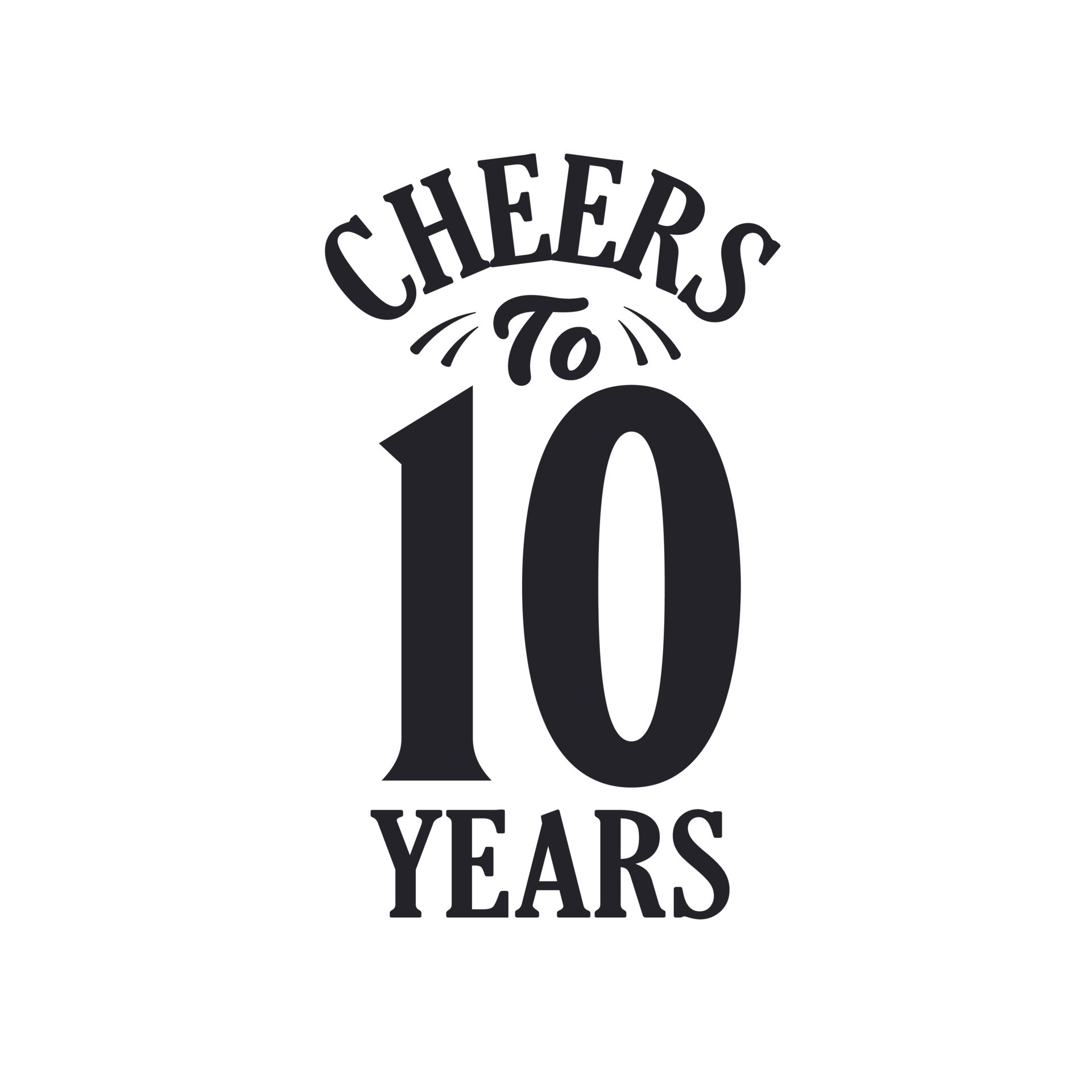 10 years vintage birthday celebration, Cheers to 10 years 11421699 ...