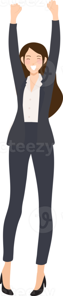 success happy business woman in suitpants png