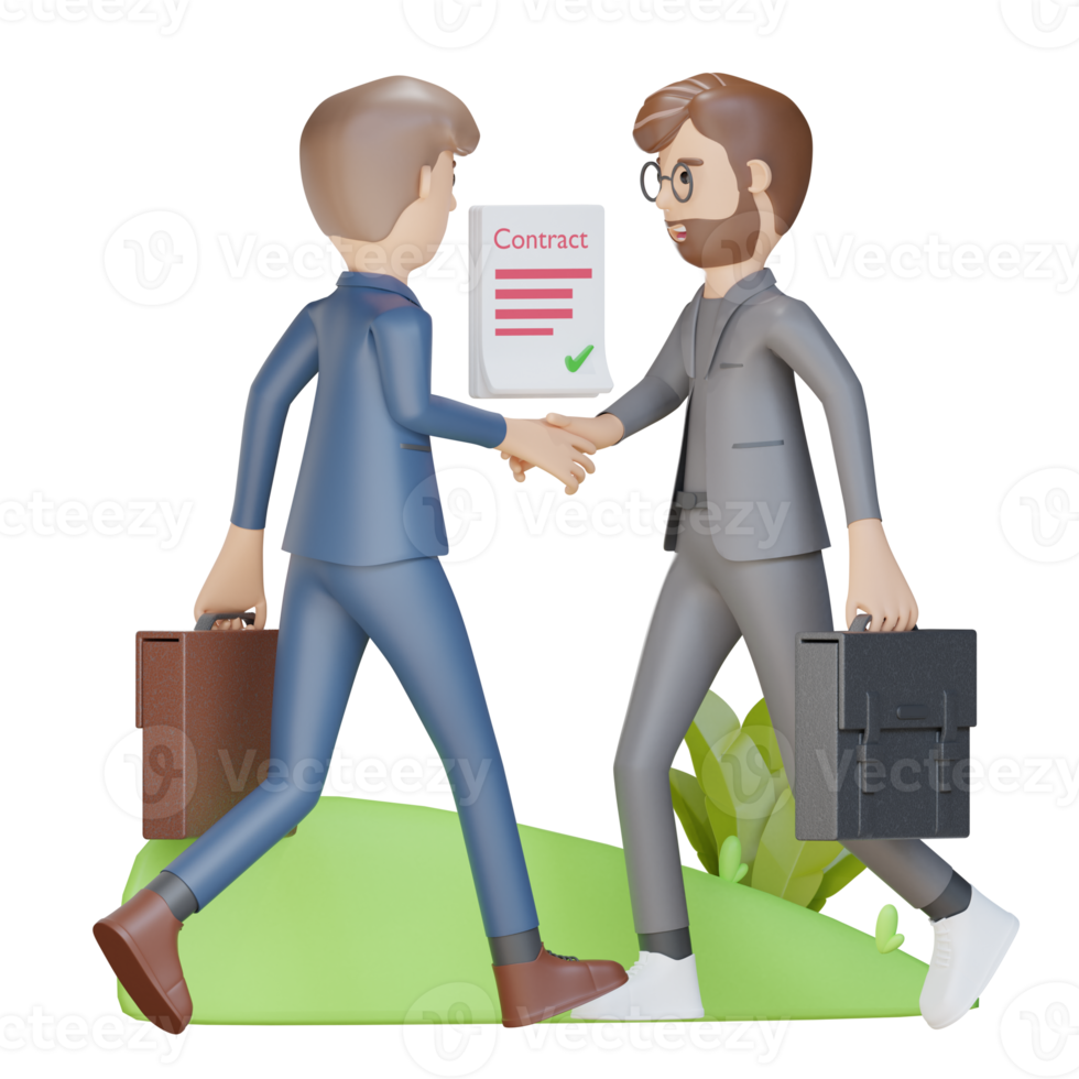 3d businessman character collaboration business png
