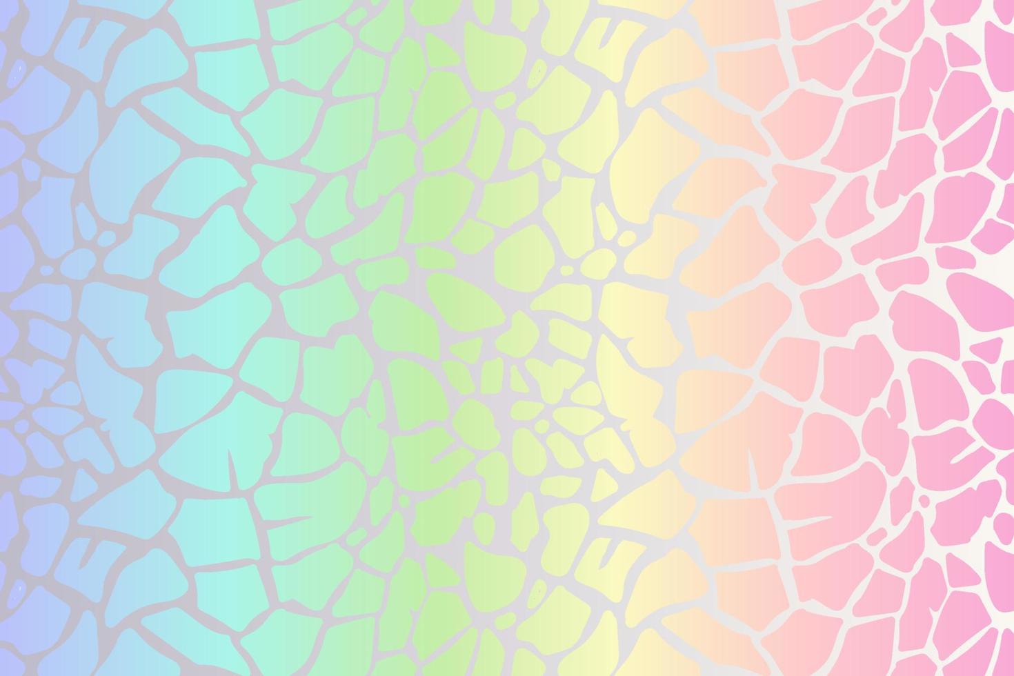Rainbow leopard background. Holographic foil cheetah texture. Animal pattern gradient print. Vector abstract pastel illustration.