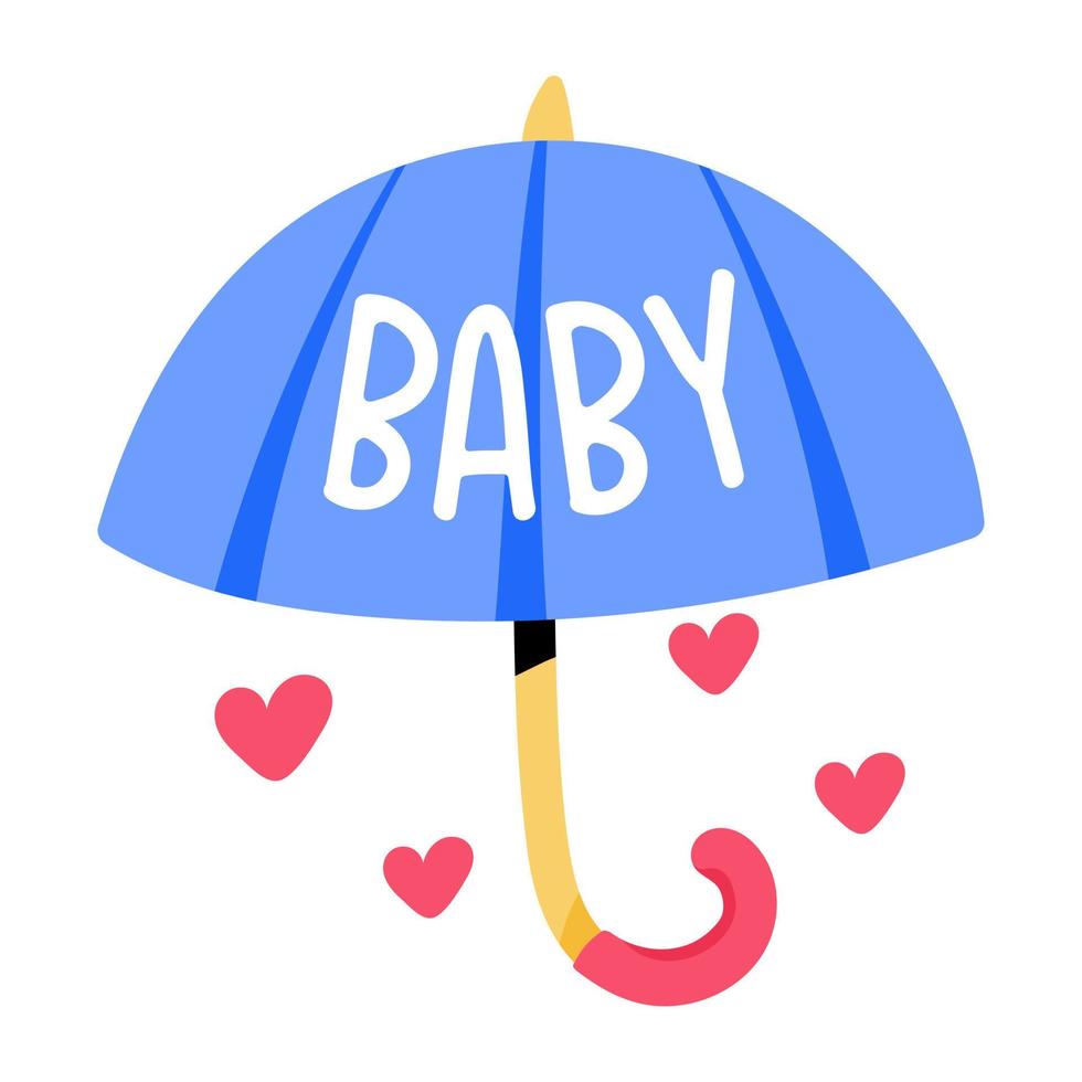 A flat sticker icon of baby umbrella vector