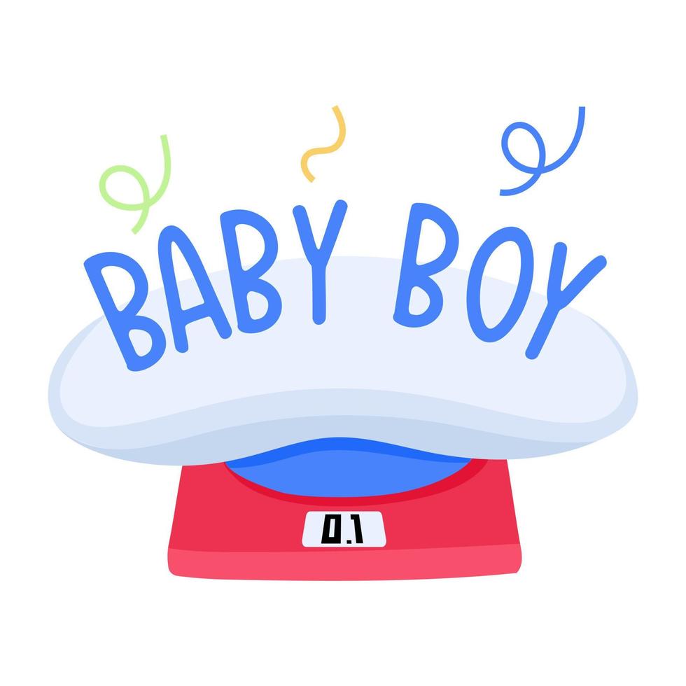 Check this flat sticker of baby weight vector