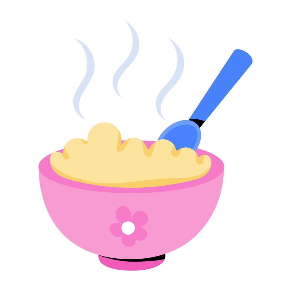 Premium flat sticker of food bowl vector