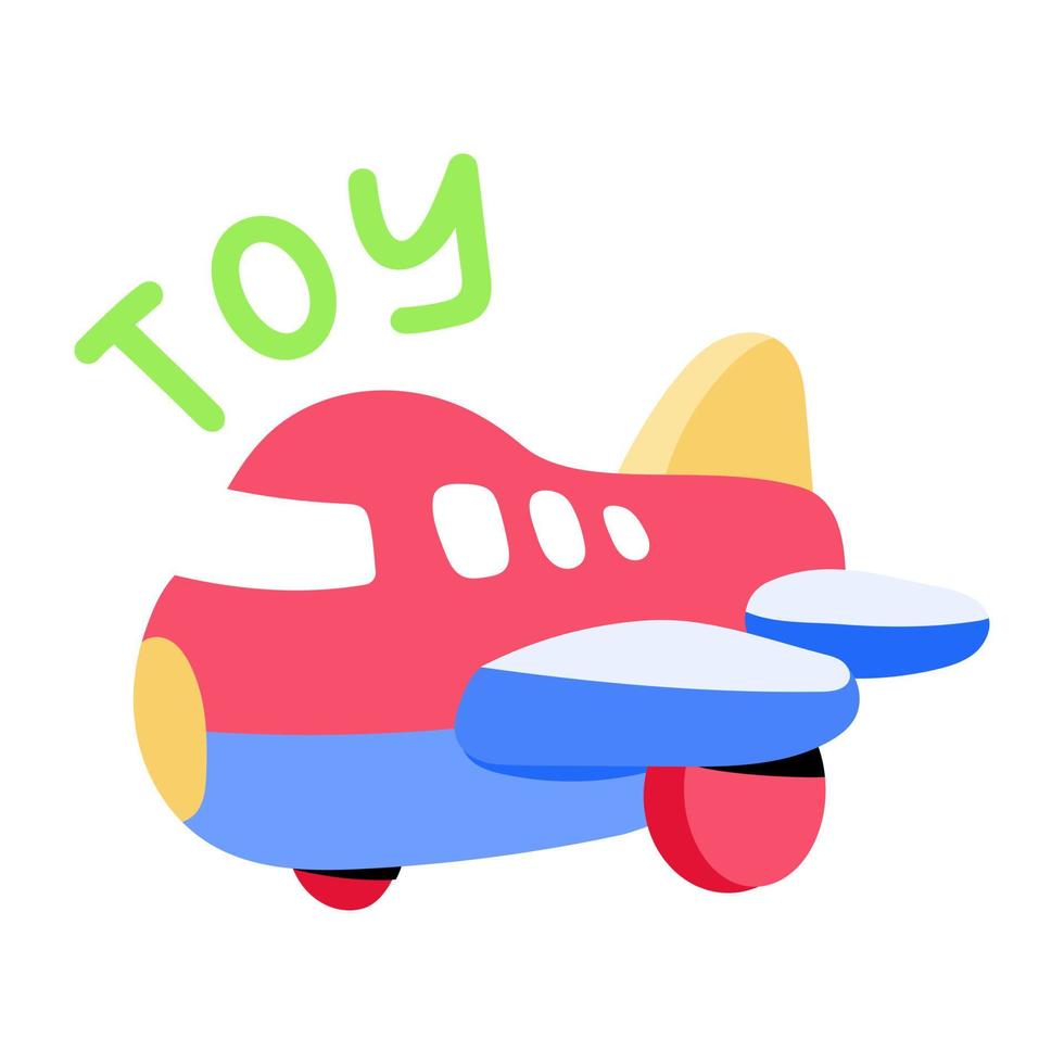 Modern flat sticker of toy airplane vector