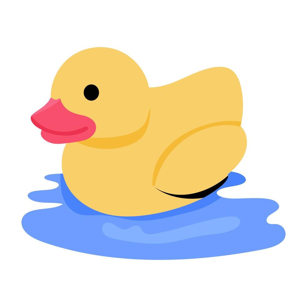 Easy to use flat sticker of rubber duck vector