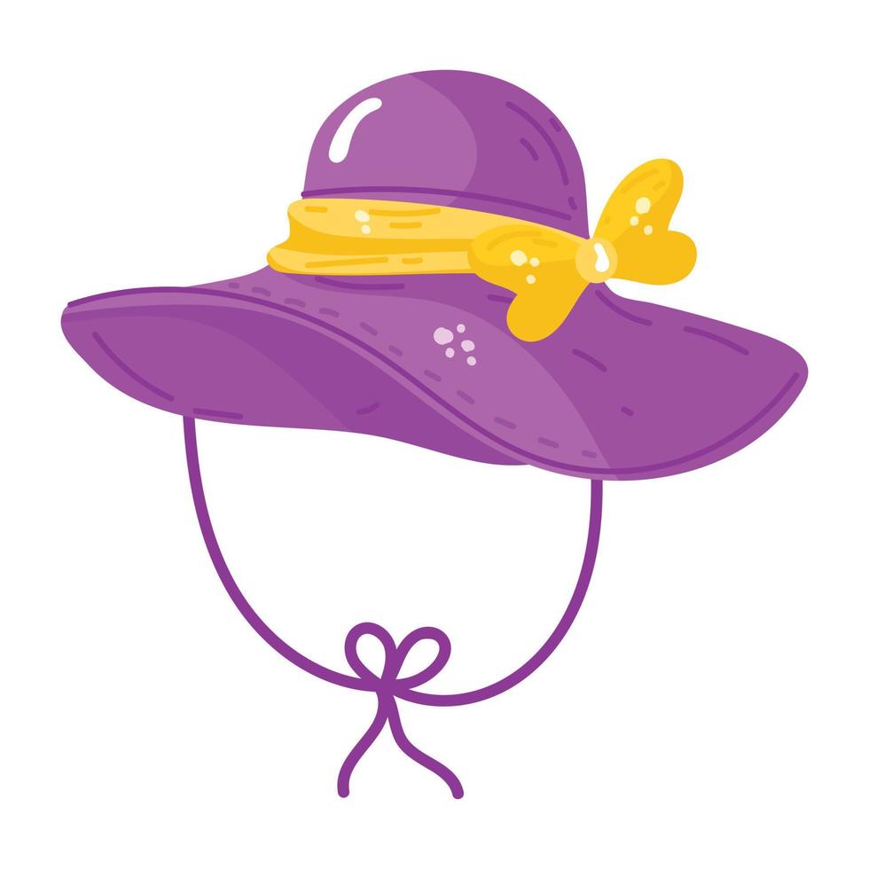 Download flat icon sticker of beach hat vector