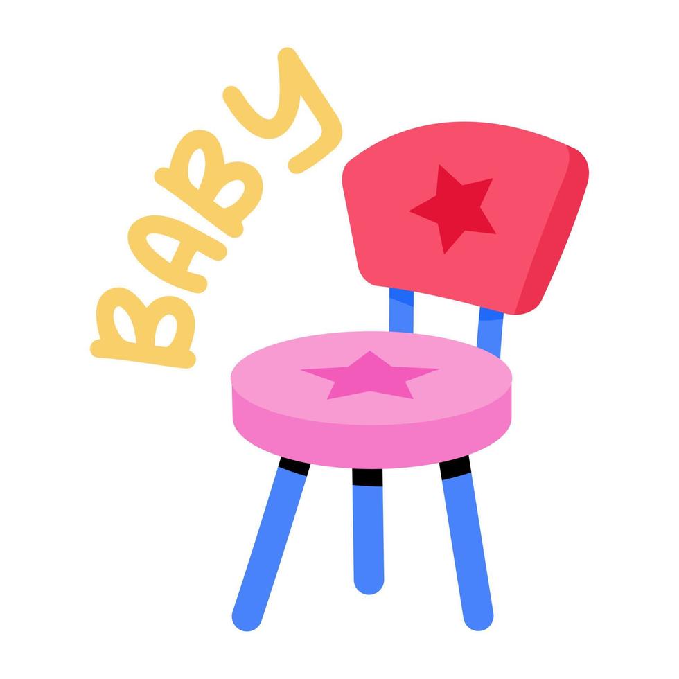 A baby chair icon sticker vector