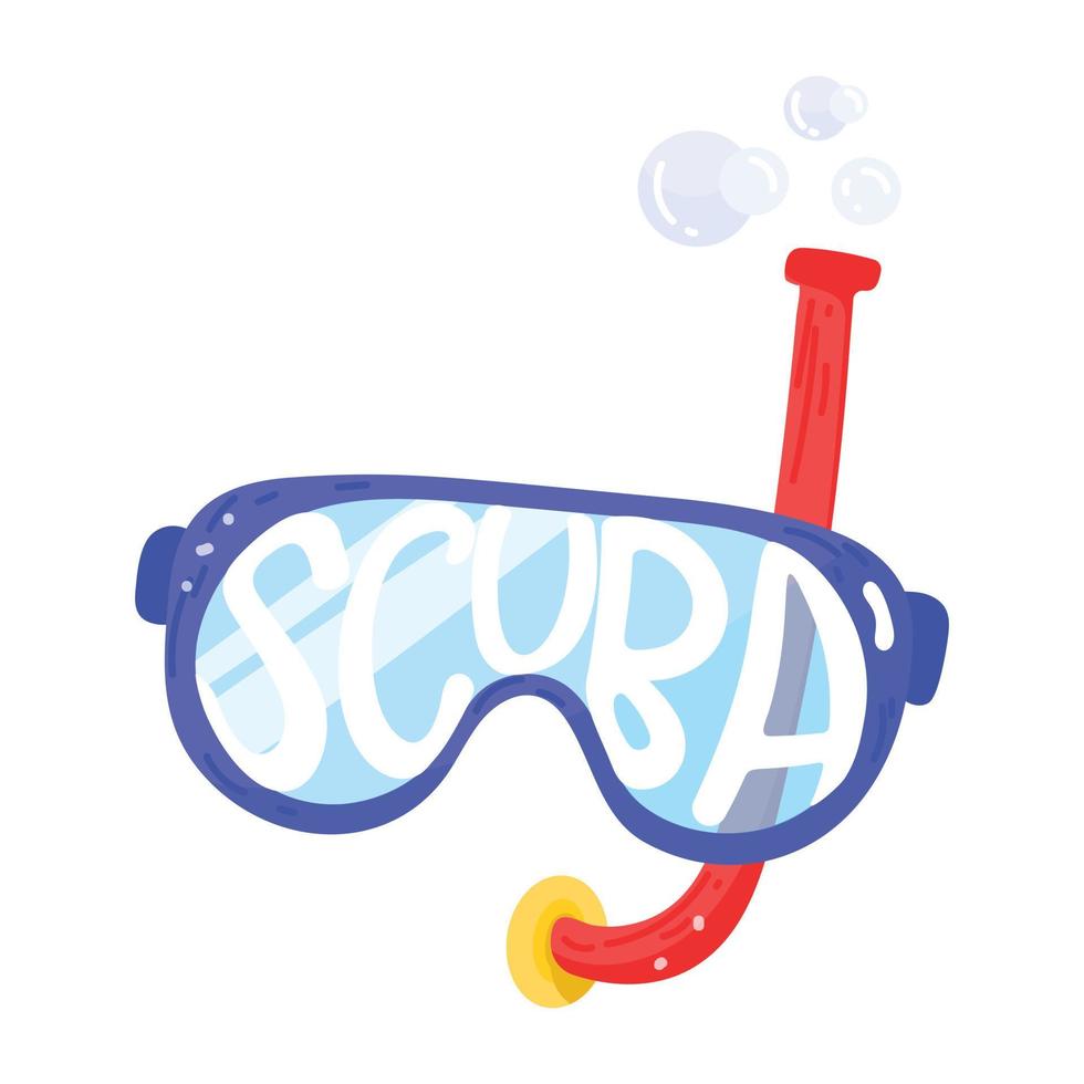 Premium flat sticker of scuba glasses vector