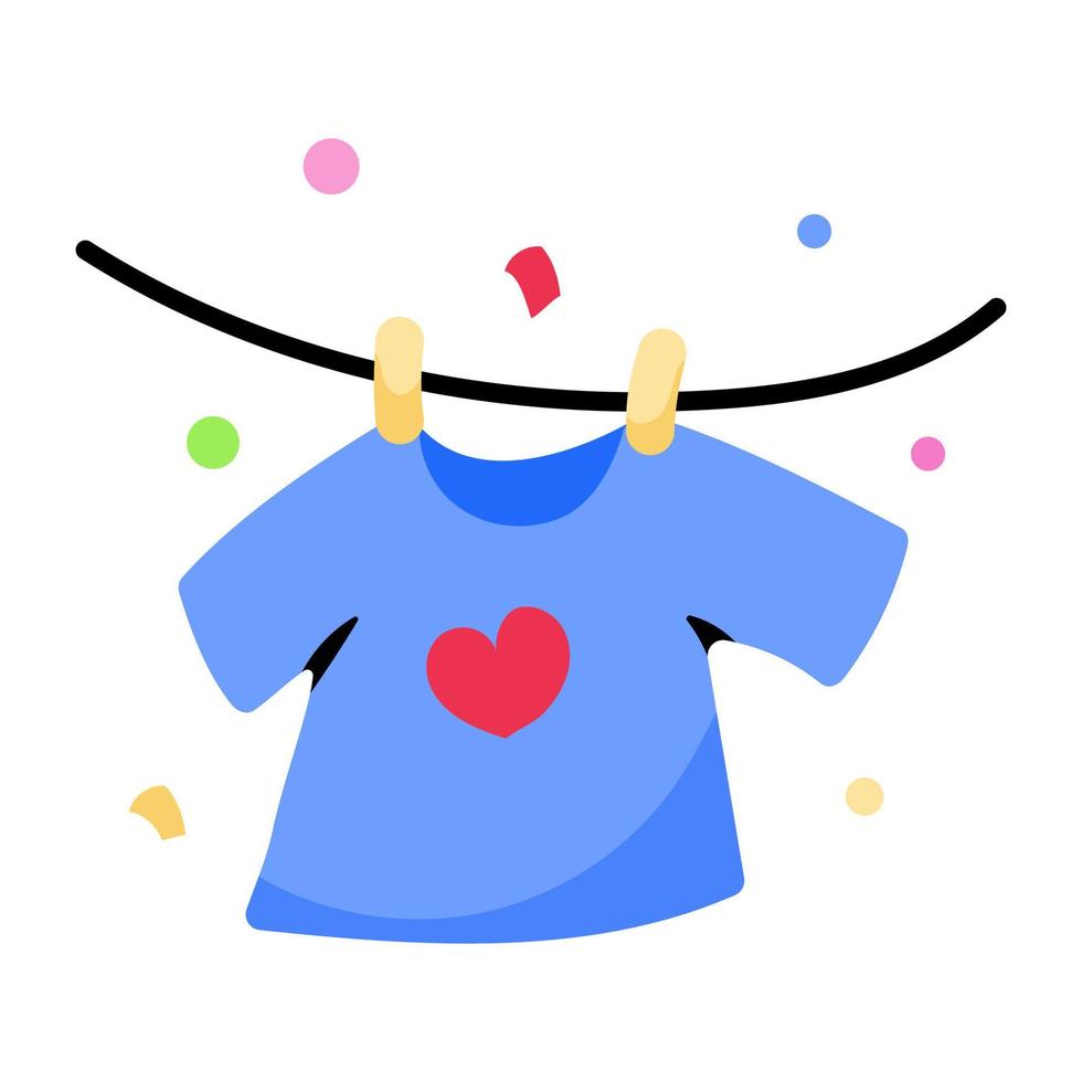 Check this flat sticker of baby shirt vector