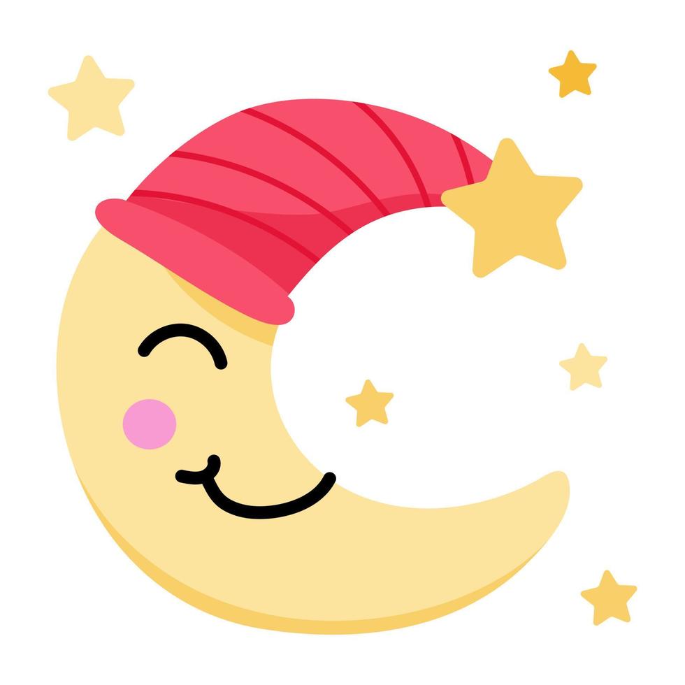 Download premium flat sticker of good night vector